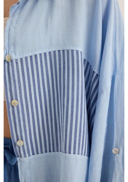 Keten Çizgli Gömlek fırsatları