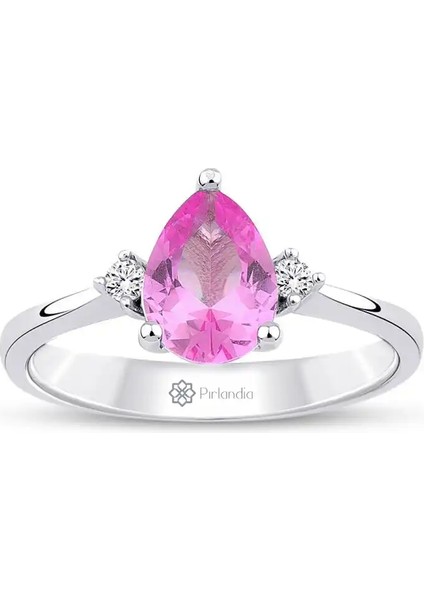 1,38 Karat Pırlanta Pembe Safir Yüzük