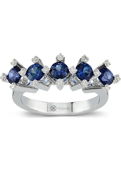 1,50 Karat Pırlanta Safir Yüzük