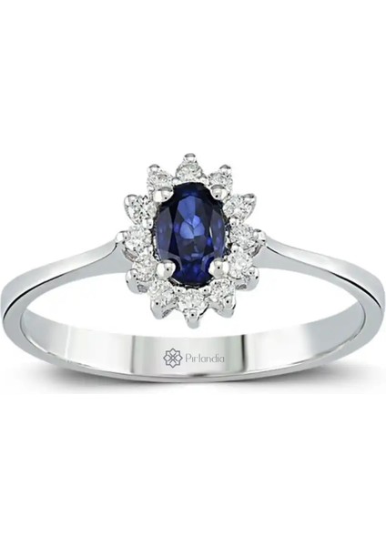 0,52 Karat Pırlanta Safir Yüzük