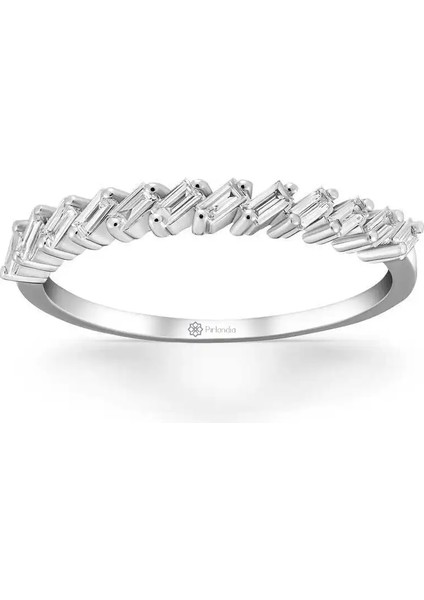 0,30 Karat Baget Pırlanta Yarımtur Yüzük