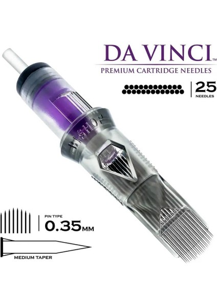 Davinci V2 | 1225 Cmlt | Curved Magnum Long Taper Kartuş Dövme İğnesi modelleri