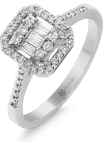 0,34 Karat Pırlanta Baget Yüzük fiyatları