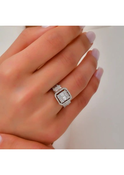 0,99 Karat Pırlanta Baget Yüzük modelleri