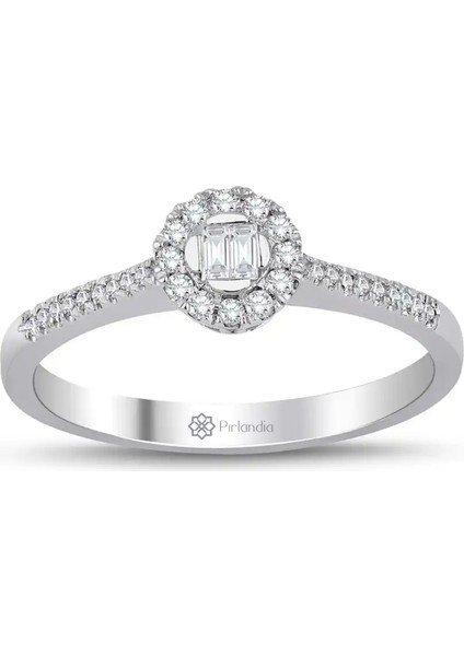 0,24 Karat Pırlanta Baget Yüzük