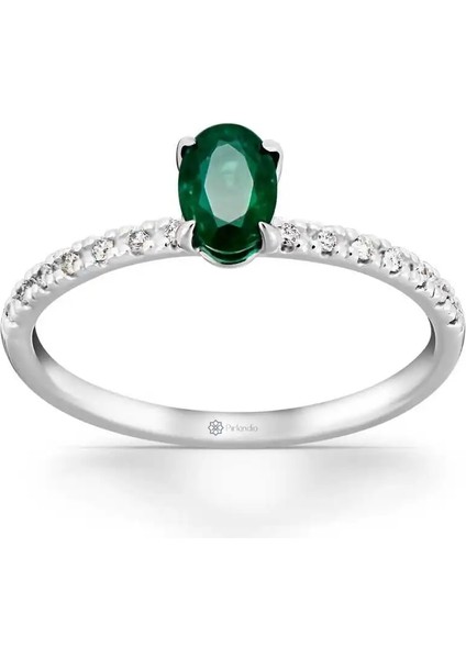 0,60 Karat Pırlanta Zümrüt Yüzük