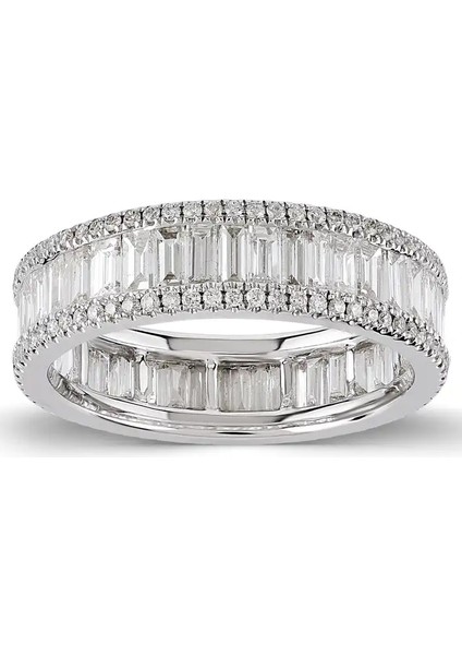 1,35 Karat Baget Pırlanta Tamtur Yüzük