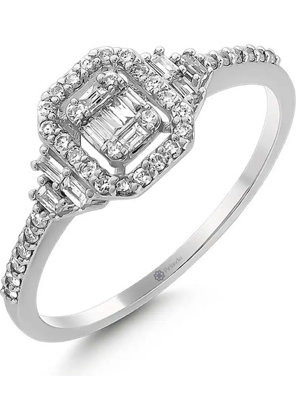 0,26 Karat Pırlanta Baget Yüzük fiyatları