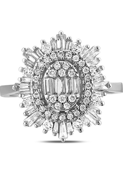 0,76 Karat Pırlanta Baget Yüzük