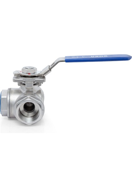 3 Yollu Tepe Flanşlı L-Port Paslanmaz Dişli Küresel Vana