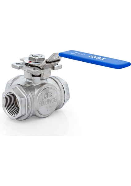 3 Yollu Tepe Flanşlı L-Port Paslanmaz Dişli Küresel Vana fiyatları