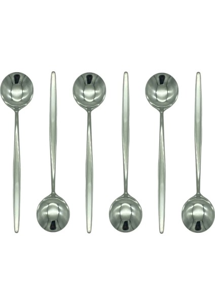 Gümüş Tatlı Sunum Kaşığı Seti, Kahvaltı Kaşık Seti Kutulu, Paslanmaz Çelik, 6 Adet, 18 cm fiyatları