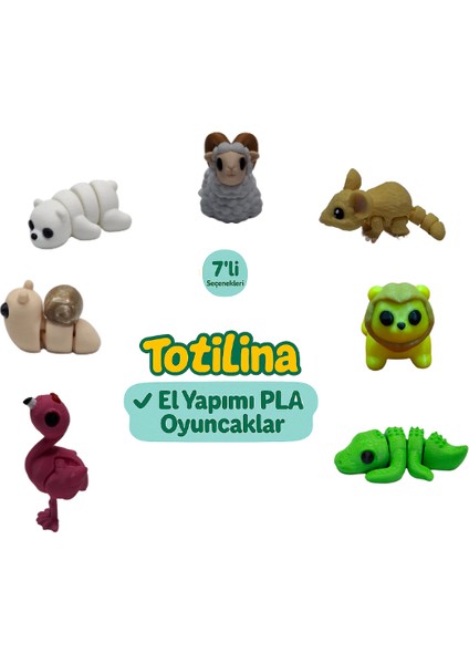 7'li Set (Koç Fare Aslan Timsah Flamingo Salyangoz Ayı…)