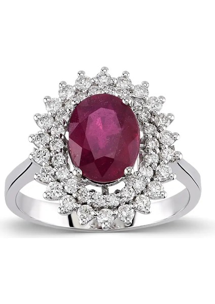 3,18 Karat Pırlanta Yakut Yüzük