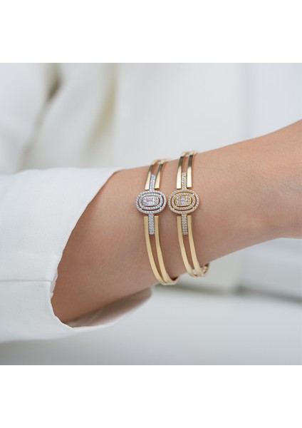 Oval Baget Taşlı Kelepçe modelleri