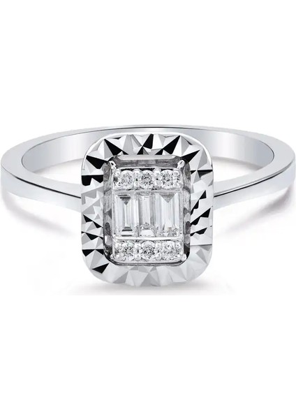 0,16 Karat Pırlanta Baget Yüzük