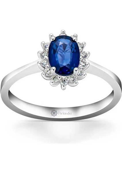 1,14 Karat Pırlanta Safir Yüzük