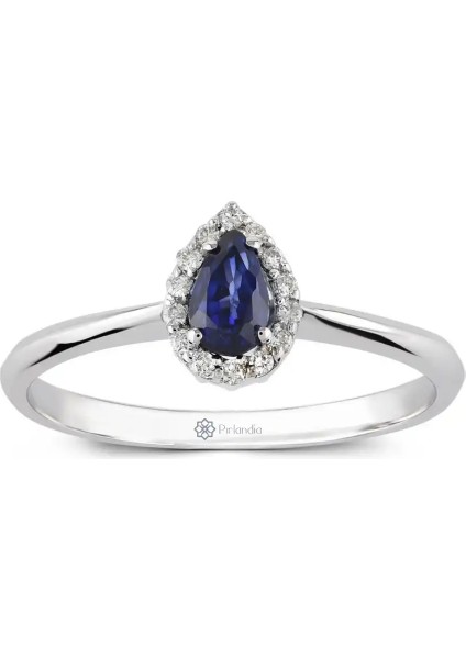 0,50 Karat Pırlanta Safir Yüzük