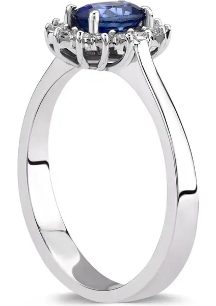 0,84 Karat Pırlanta Safir Yüzük fiyatları