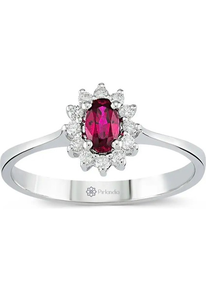 0,44 Karat Pırlanta Yakut Yüzük