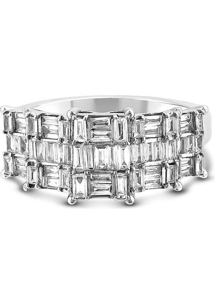 0,86 Karat Pırlanta Baget Yüzük