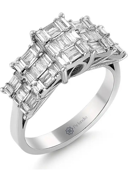 0,86 Karat Pırlanta Baget Yüzük fiyatları