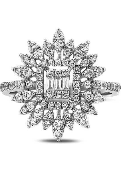 0,74 Karat Pırlanta Baget Yüzük