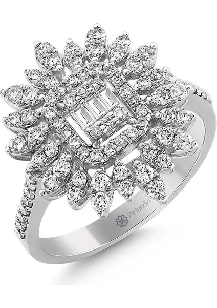 0,74 Karat Pırlanta Baget Yüzük fiyatları