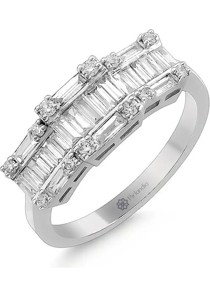 0,64 Karat Pırlanta Baget Yüzük fiyatları