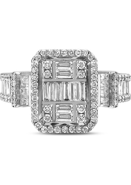 0,87 Karat Pırlanta Baget Yüzük