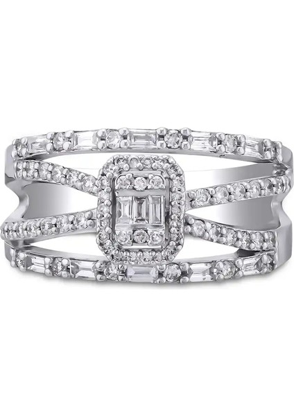 0,65 Karat Pırlanta Baget Yüzük