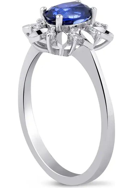 1,35 Karat Pırlanta Safir Yüzük fiyatları