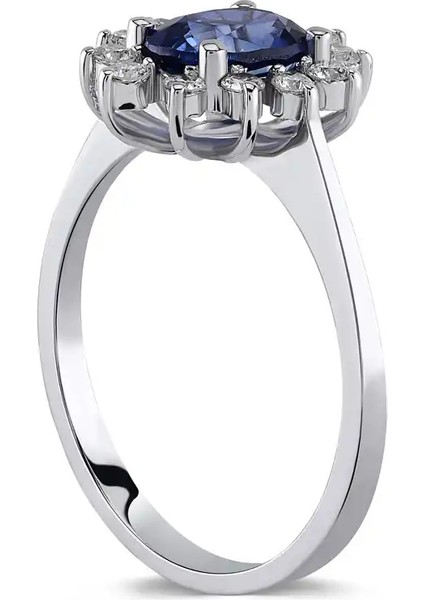 0,90 Karat Pırlanta Safir Yüzük fiyatları