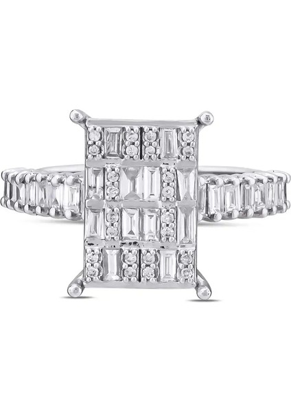 0,58 Karat Pırlanta Baget Yüzük