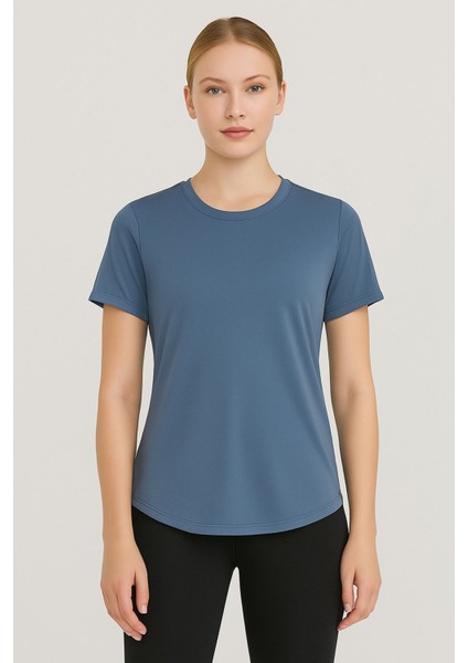 Kadın Sporcu Tişört Nefes Alabilir Hızlı Kuruyan Rahat Kesim Antrenman Üstü, Kadın T-Shirt