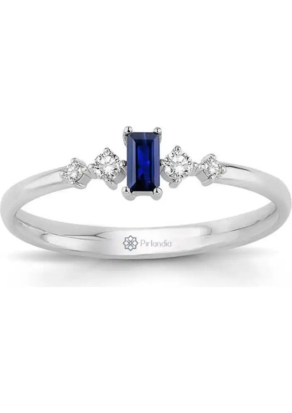 0,50 Karat Pırlanta Safir Yüzük