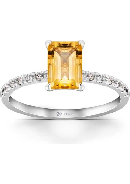 1,02 Karat Pırlanta Sarı Safir Yüzük