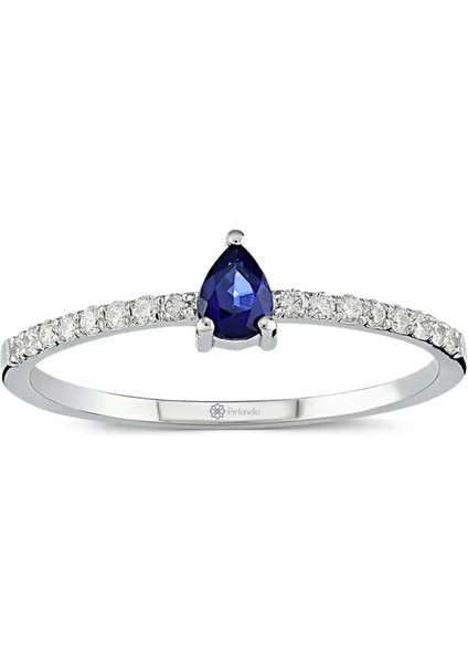 0,50 Karat Pırlanta Safir Yüzük