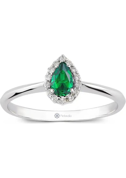 0,38 Karat Pırlanta Zümrüt Yüzük