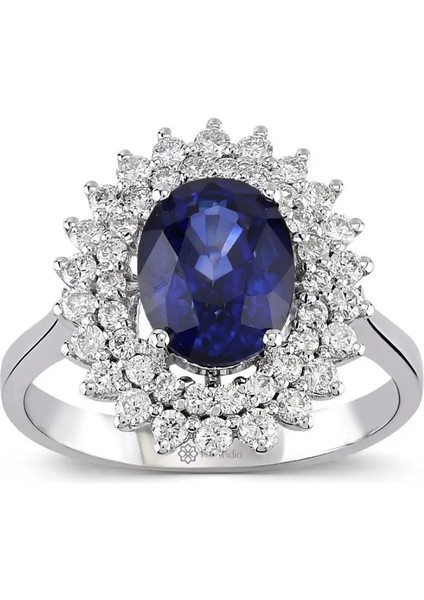 3,01 Karat Pırlanta Safir Yüzük