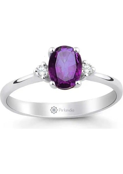 1,20 Karat Pırlanta Ametist Yüzük