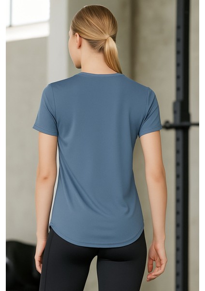 Kadın Sporcu Tişört Nefes Alabilir Hızlı Kuruyan Rahat Kesim Antrenman Üstü, Kadın T-Shirt