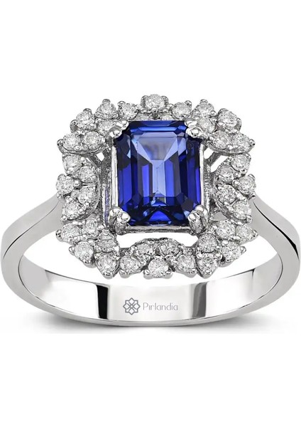 1,60 Karat Pırlanta Safir Yüzük