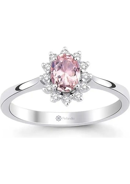 0,84 Karat Pırlanta Morganit Yüzük