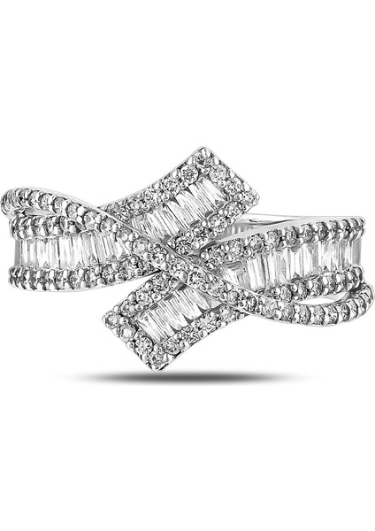 0,96 Karat Pırlanta Baget Yüzük