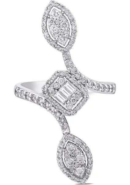 0,74 Karat Pırlanta Baget Yüzük