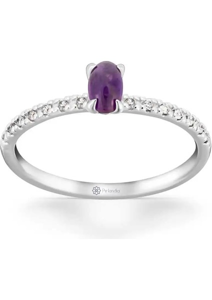 0,40 Karat Pırlanta Ametist Yüzük