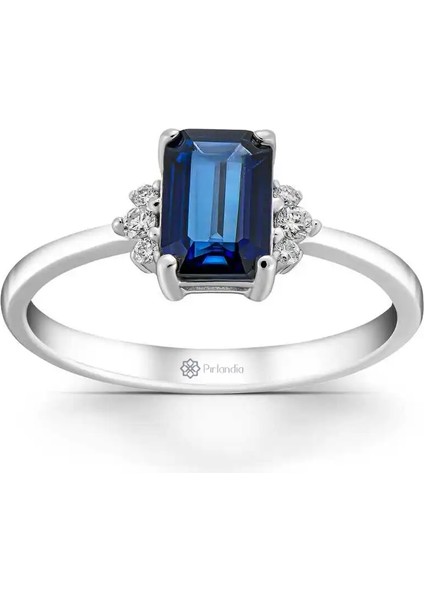 1,18 Karat Pırlanta Safir Yüzük