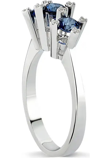 0,90 Karat Pırlanta Safir Yüzük fiyatları