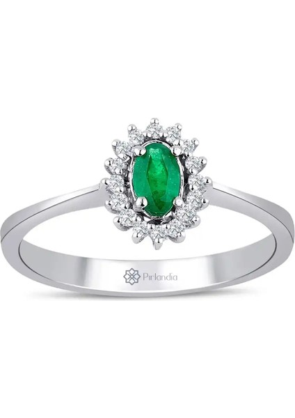 0,42 Karat Pırlanta Zümrüt Yüzük
